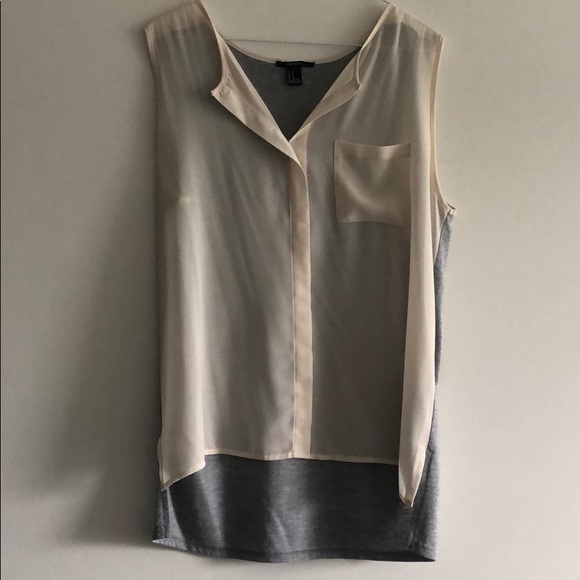 Forever 21 cream and grey tank top - Picture 1 of 5